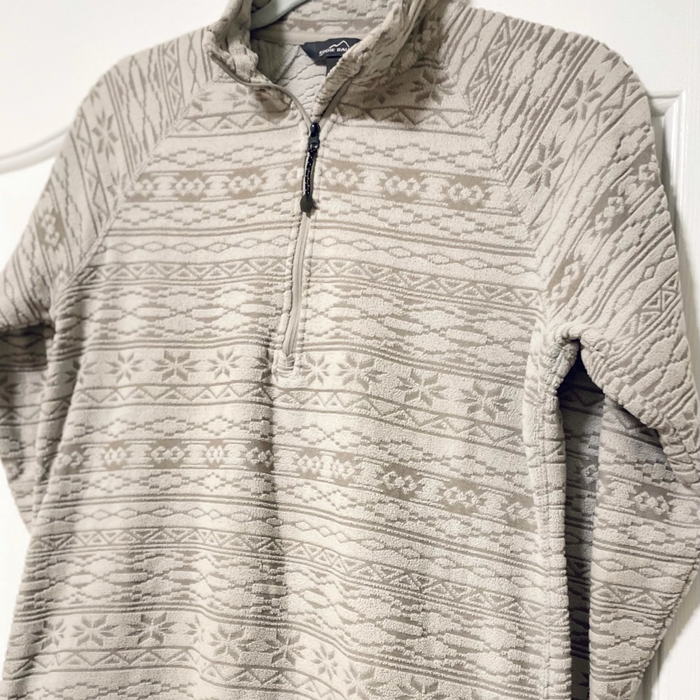 Eddie Bauer fleece zip neck pull over sweater
